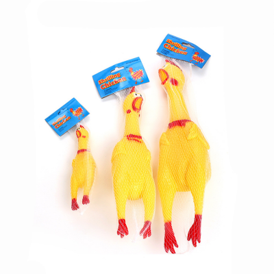 Three Size Funny Dog Toy  Squeaky Yellow Chicken Vinyl Chew and Training Dog Toys Wholesale