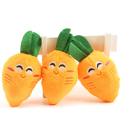 Training Squeaky Stuffed Pet Dog Toy Lovely Carrot Design Throw Plush Toy for Pet Dog Cats